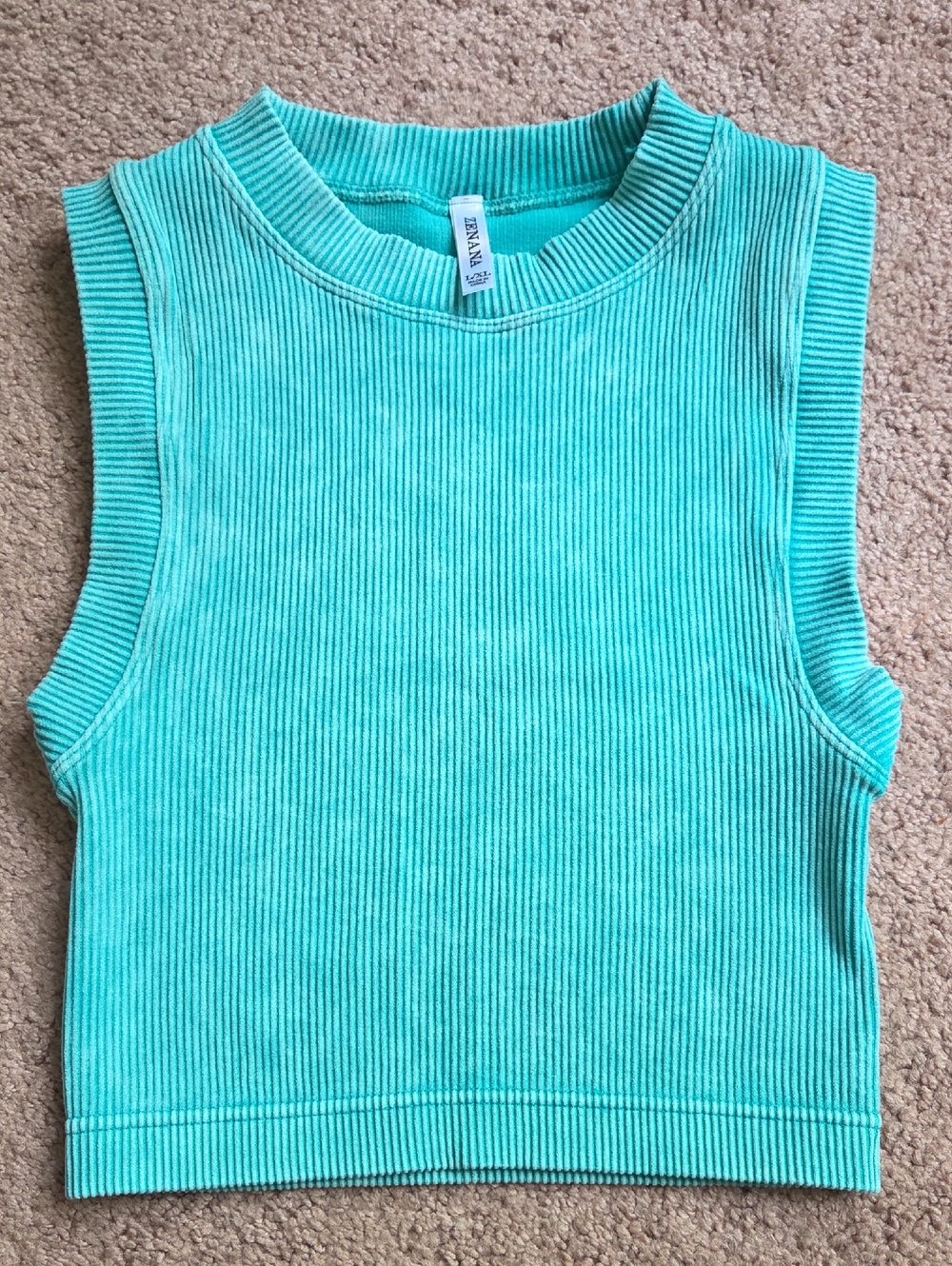 Zenana Outfitters Ribbed Tank Top - Aqua Teal